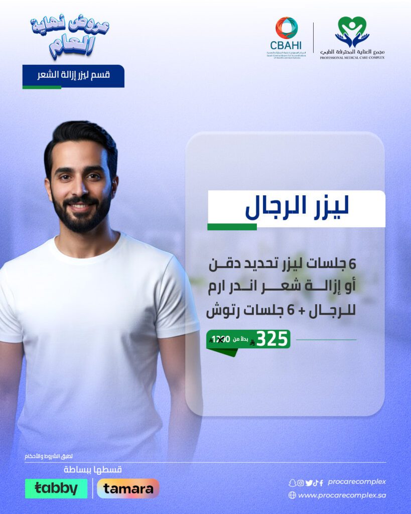 6 جلسات ليزر تحديد دقن أو إزالة شعر اندر ارم للرجال + 6 جلسات رتوش